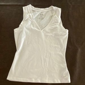 Athletic Works White Workout V Neck Tank Top SZ Small